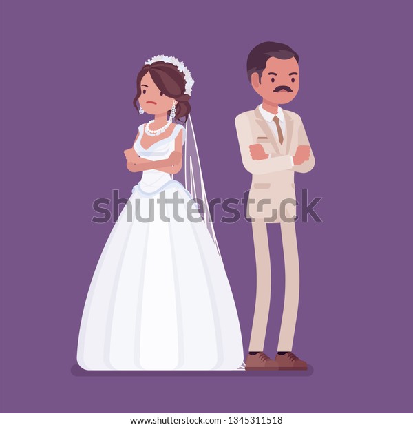 Angry Offended Bride Groom On Wedding Stock Vector Royalty Free