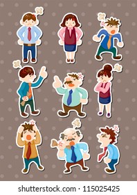 angry office worker stickers