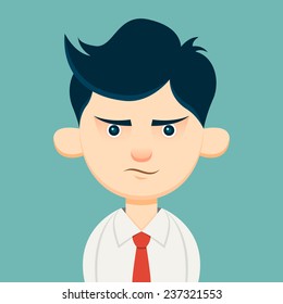 Angry Office Worker. Vector Illustration. Eps10