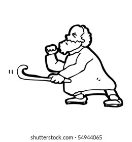 angry old man cartoon