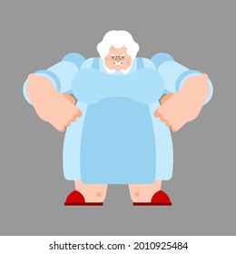 Angry old teacher. Disgruntled old wife. vector illustration For September 1