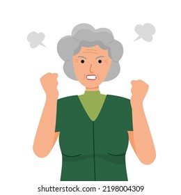 Angry Old Woman Flat Design On Stock Vector (Royalty Free) 2198004309 ...