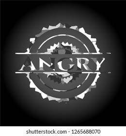 Angry on grey camo texture