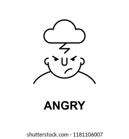 angry on mind icon. Element of human mind icon for mobile concept and web apps. Thin line angry on mind icon can be used for web and mobile