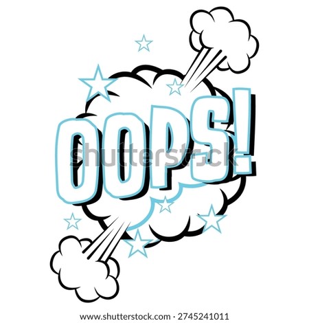 Angry Oops Pop Art Comic Line Art 