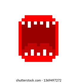 Angry Open Mouth Teeth Pixel Art Stock Vector (Royalty Free) 1369497272 ...