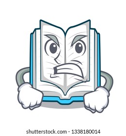 Angry opened book in the shape mascot