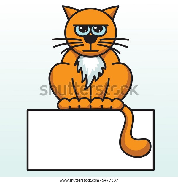 Angry Orange Cat Sitting On Blank Stock Vector (Royalty Free) 6477337