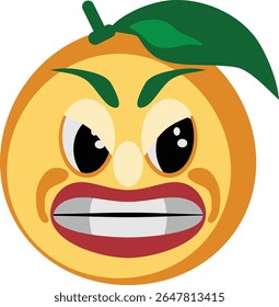 Angry Orange Expression Face Emoji