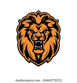 Angry orange tiger face. logo option. vector illustration on white background