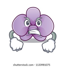 Angry orchid flower mascot cartoon