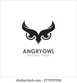Vector de diseño de plantillas de logotipo de búho enojado, Emblem, Concepto de diseño, símbolo creativo, icono