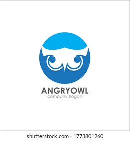 Angry Owl Logo Template Design Vector, Emblem, Design Concept, Creative Symbol, Icon