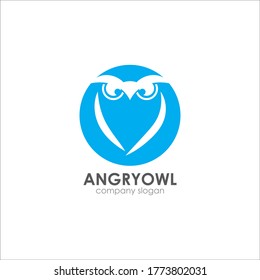 Angry Owl Logo Template Design Vector, Emblem, Design Concept, Creative Symbol, Icon