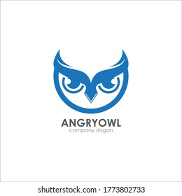 Angry Owl Logo Template Design Vector, Emblem, Design Concept, Creative Symbol, Icon