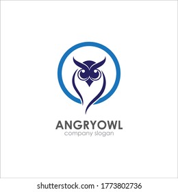 Vector de diseño de plantillas de logotipo de búho enojado, Emblem, Concepto de diseño, símbolo creativo, icono