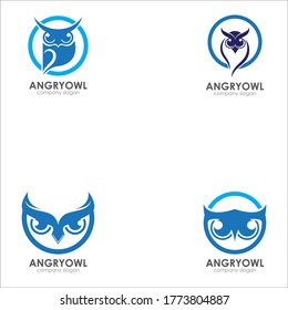Angry Owl Logo Template Design Vector, Emblem, Design Concept, Creative Symbol, Icon