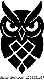 Angry Owl vector design. Owl for logo, Silhouette owl, Owl icon vector