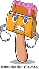 Angry paint brush isolated in the cartoon