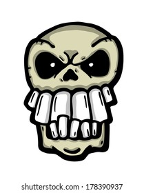 Angry painted skull, vector illustration