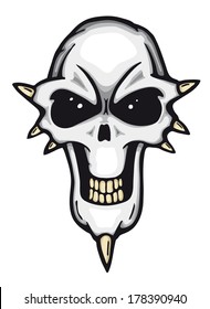 Angry painted skull, vector illustration