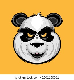 angry panda bear cartoon illustration