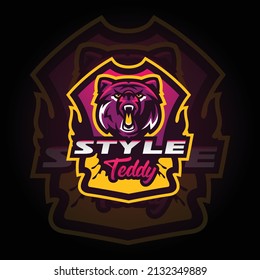 Angry Panda Bear Logo E-sports Gaming Logo Vector. Gaming Logo. Mascot Sport Logo Design. Gaming Animal Mascot Vector Illustration. Mascot, Emblem Design For Esports Team. Vector Illustration