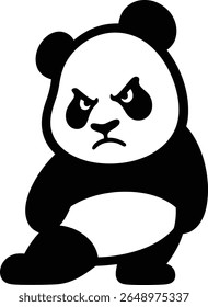 Angry panda cartoon design, Mad panda vector character
