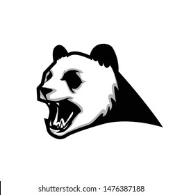 angry panda esport logo design template