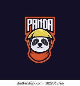 Angry panda e-sport mascot team logo emblem design