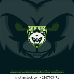 Mascota panda enojada buen uso para emblema símbolo emblema distintivo y más