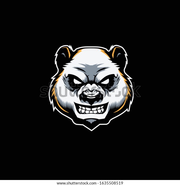 Angry Panda Head Mascot Logo Stock Vector (Royalty Free) 1635508519