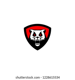 angry panda logo template