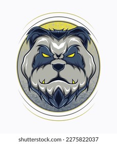Angry panda logo vector illustration