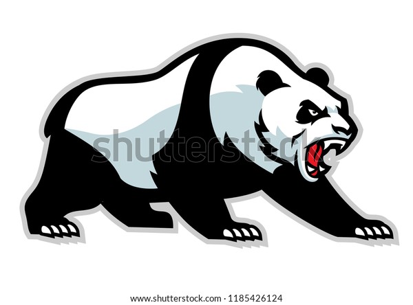 Angry Panda Mascot Stock Vector (Royalty Free) 1185426124