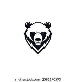 Angry panda mascot logo icon flat vector design