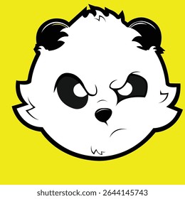 angry panda mascot logo vector illustrator