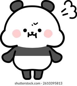 Angry Panda Puffing Cheeks Illustration