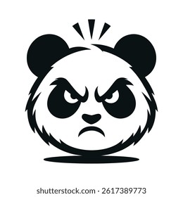 Angry Panda Vector Icon Isolated on White Background	