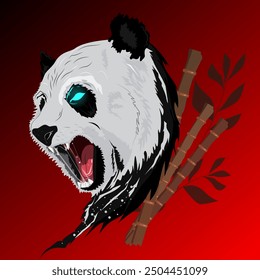 Angry panda. Vector illustration. EPS 10