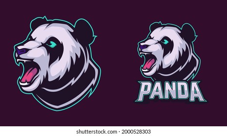 Angry Panda Vector Mascot Illustration. Perfect for Sticker, Logo, and Badge.