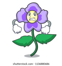 Angry pansy flower mascot cartoon