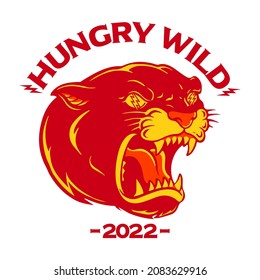 angry panther head illustration vector
