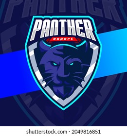 angry panther head mascot esport logo design character for sport and gaming