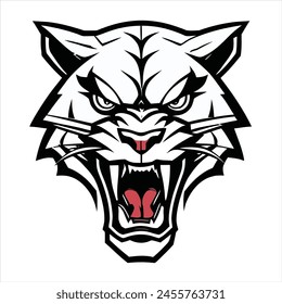 Angry Panther head mascot logo , panther head 