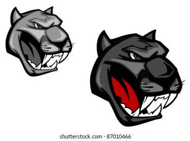 Angry panther or puma for mascot design isolated on white background, such a logo. Rasterized version also available in gallery