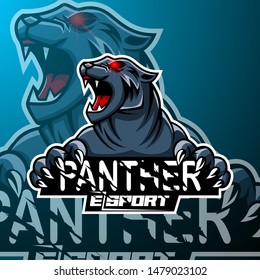 Angry panther sport mascot logo design