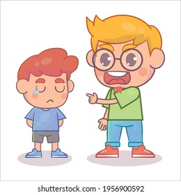 Angry parent with kid cry Premium Vector
