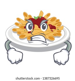 Angry pasta in the a mascot shape