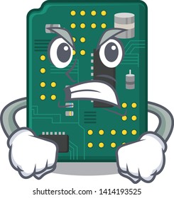 Angry PCB circuit board in PC characters